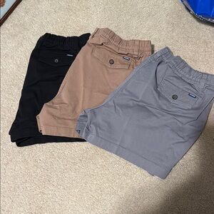 Chubbies Men's Flat Front Shorts - Black, Tan, Gray